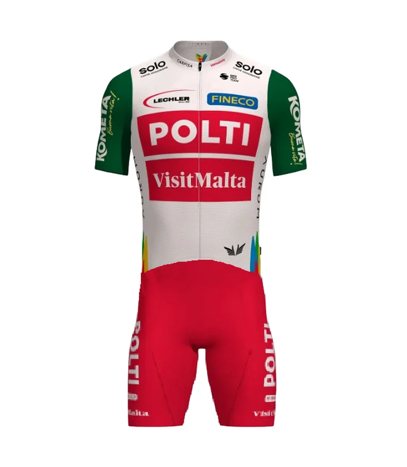 LASER CUT Skinsuit 2025 Polti VisitMalta TEAM Bodysuit SHORT Cycling Jersey Bike Clothing Maillot Ropa Ciclismo