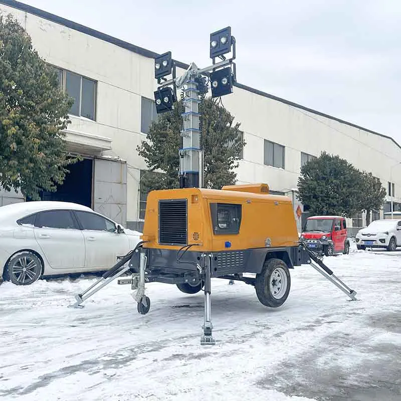 Solar Mobile Light Tower Trailer Mounted 7.68kWh Battery 880W Solar Panel Wind Resistant Outdoor Flood Lighting Tower Customized