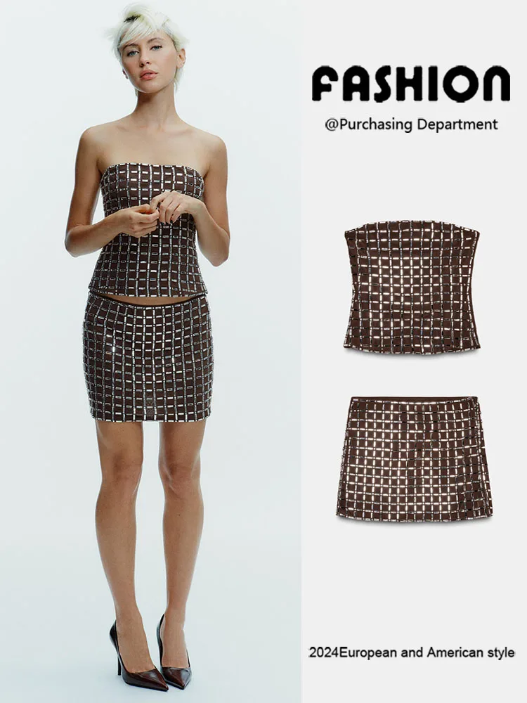 Inverno 2025 novo feminino me tubo superior saia étnica traje de palco olho-cante faionable na moda nova chegada