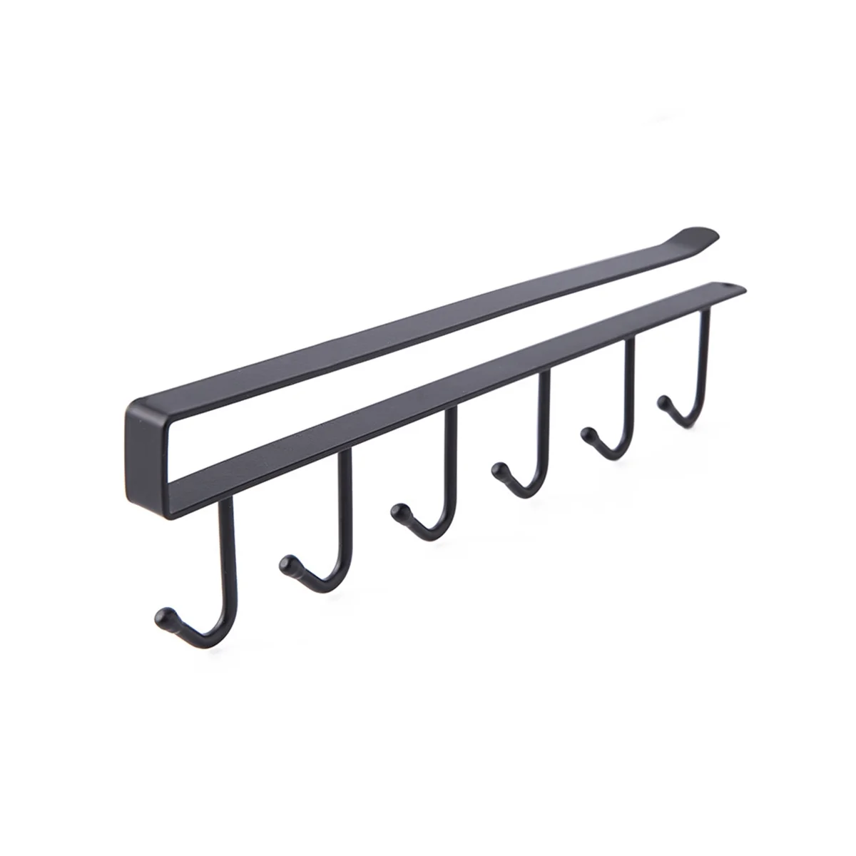 

Kitchen Hanger Iron Hooks Shelf Free Of Punch Rack Multifunction Hanger for Kitchen Gadgets Black