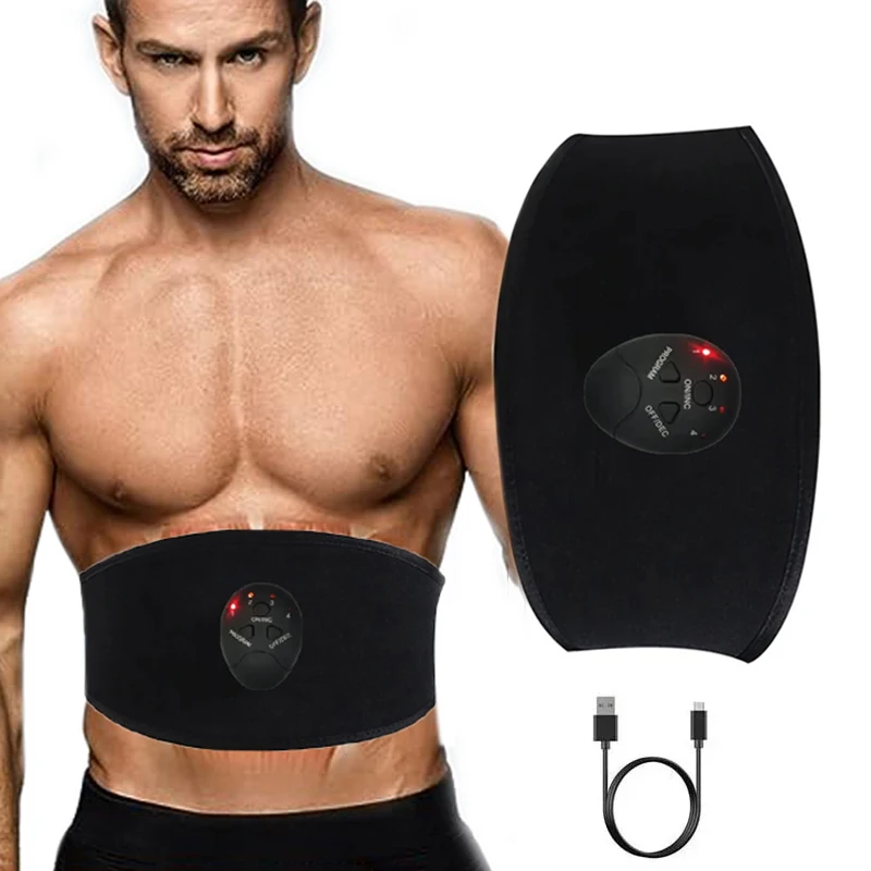 Muscle Stimulator EMS Abdominal Belt Trainer Abs Fitness Training Home Gym Weight Loss Body Slimming Belly Training Massage