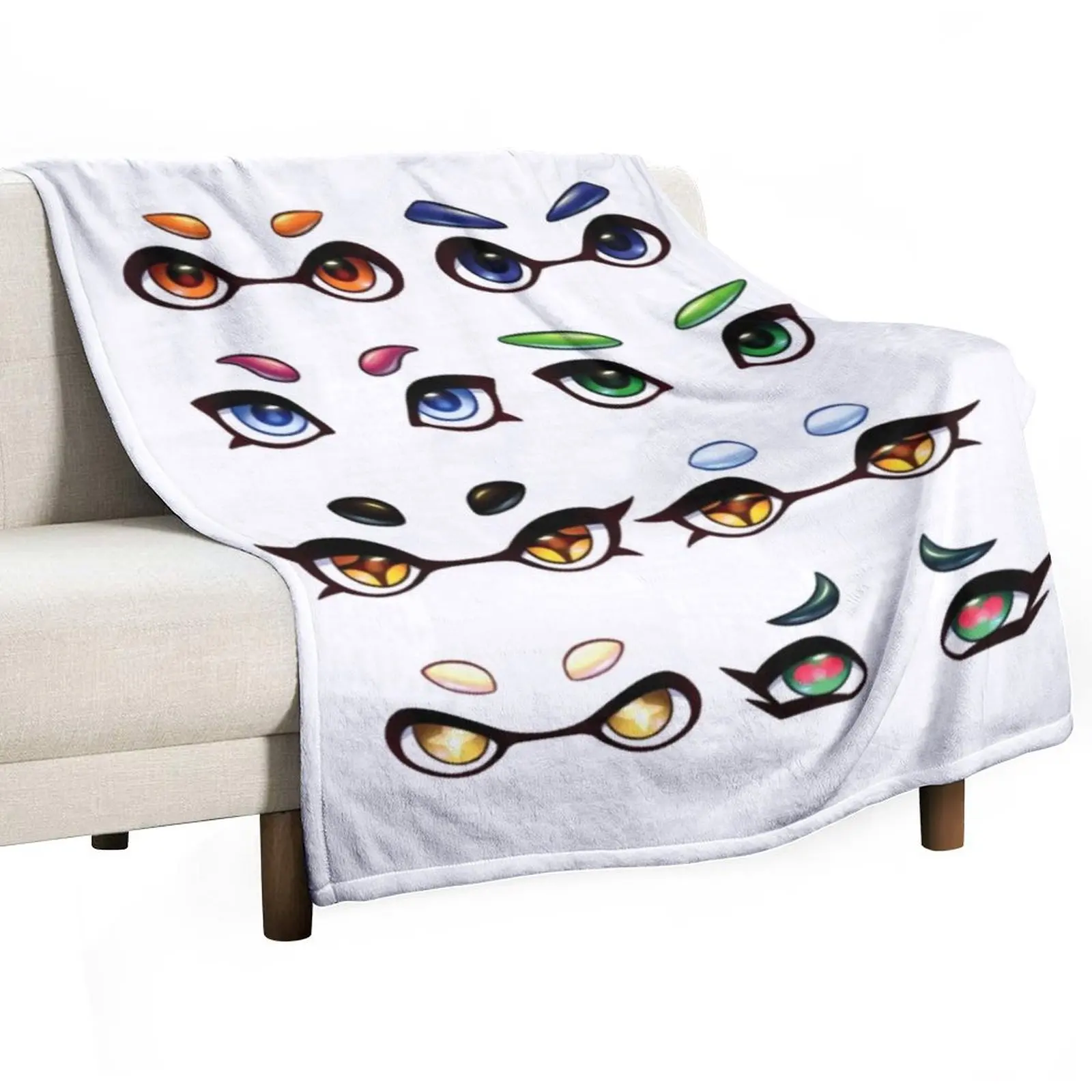 Splat eyes Throw Blanket Loose For Sofa Thin valentine gift ideas Flannel Fabric Blankets