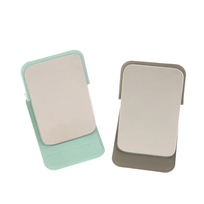 Mini PU Desktop Makeup Mirror Portable Beauty Adjustable Makeup Stand Mirror Foldable Pocket Compact Vanity Cosmetic Mirrors