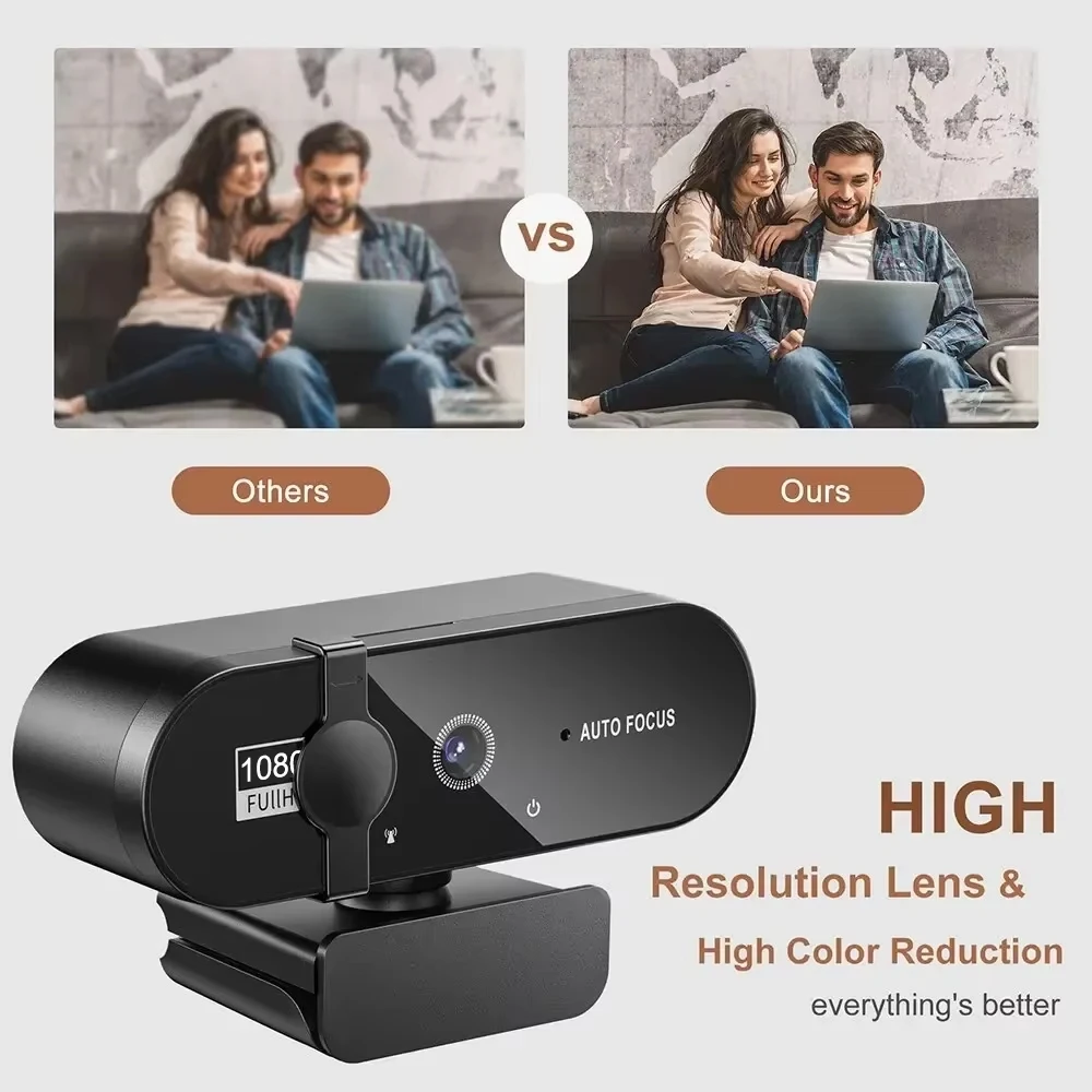 VIKEFON 1080P Mini Camera 2K Full HD Webcam with Microphone 30fps USB Web Cam for Auto Focus PC Laptop Video Shooting Camera