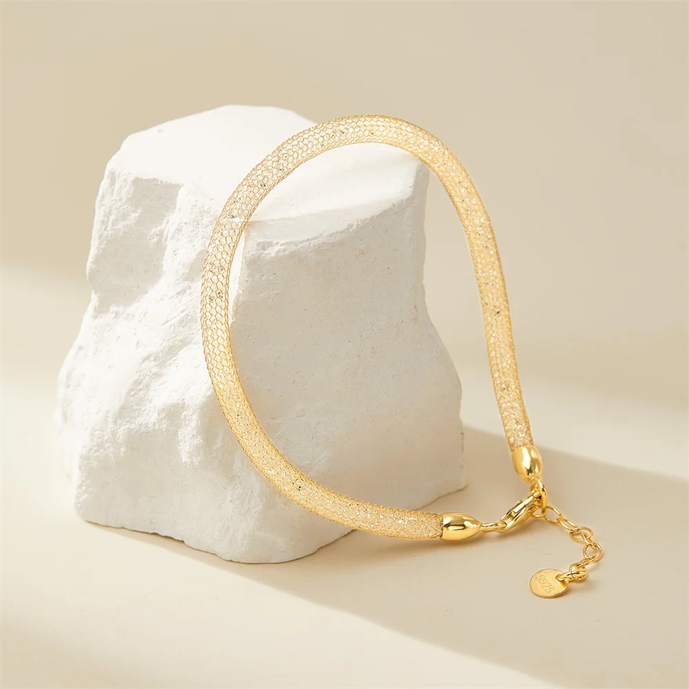 

Korean S925 Silver Bracelet, Shiny Stardust Silver Grid Zircon, High-End New Fashion Women's Bracelet