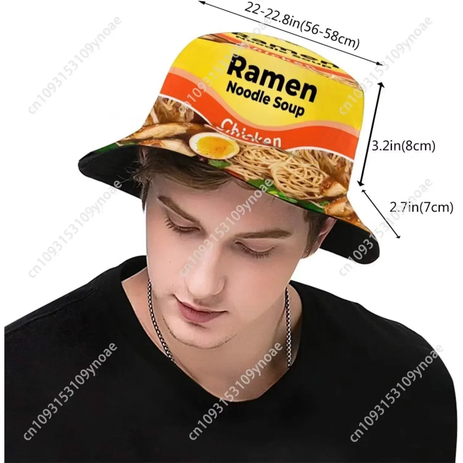 Funny Food Bucket Hat Ramen Hot Dog Baked Beans Cheese Pattern Bucket Hats Man Women Sun Cap Packable Fisherman Hat Outdoor Caps