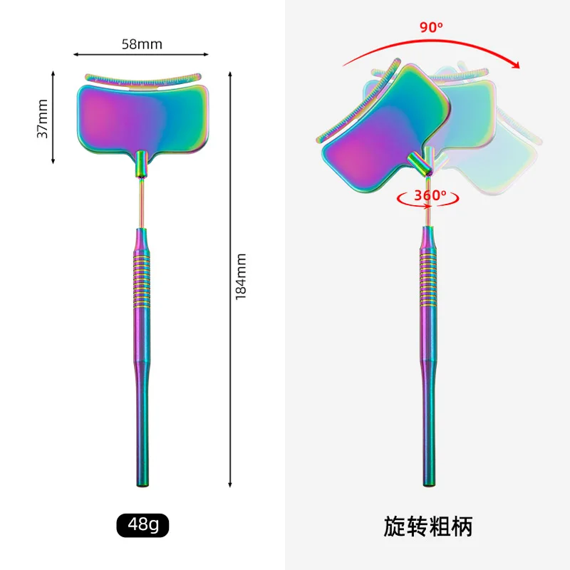 50 pz In Acciaio Inox Innesto Mascara Specchio Lente di Bellezza Con Scala Quadrato Specchio di Ispezione Ciglia Assistente Righello Scalare