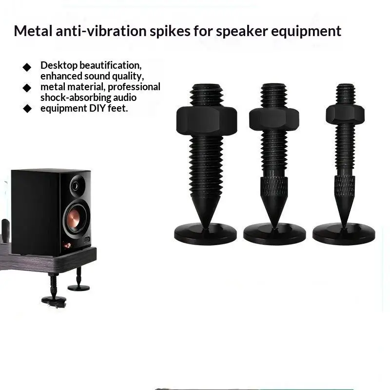 4Sets M6 M8 M10 Spike Feet Cone Stand Base Speaker Isolation Pad Mat Foots Floor PC TV Monitor Subwoofer CD  Shock Proof