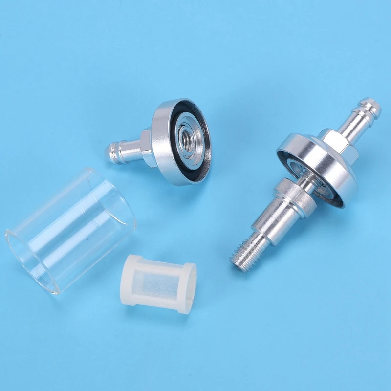 Universal Chrome Glass Fuel Petrol Diesel Inline Filter 5/16 \