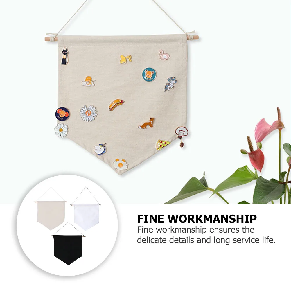 

3 Pcs Badge Storage Display Cloth Easy Decorate Holder Pendant Pennant Wood Decoration Meet Needs