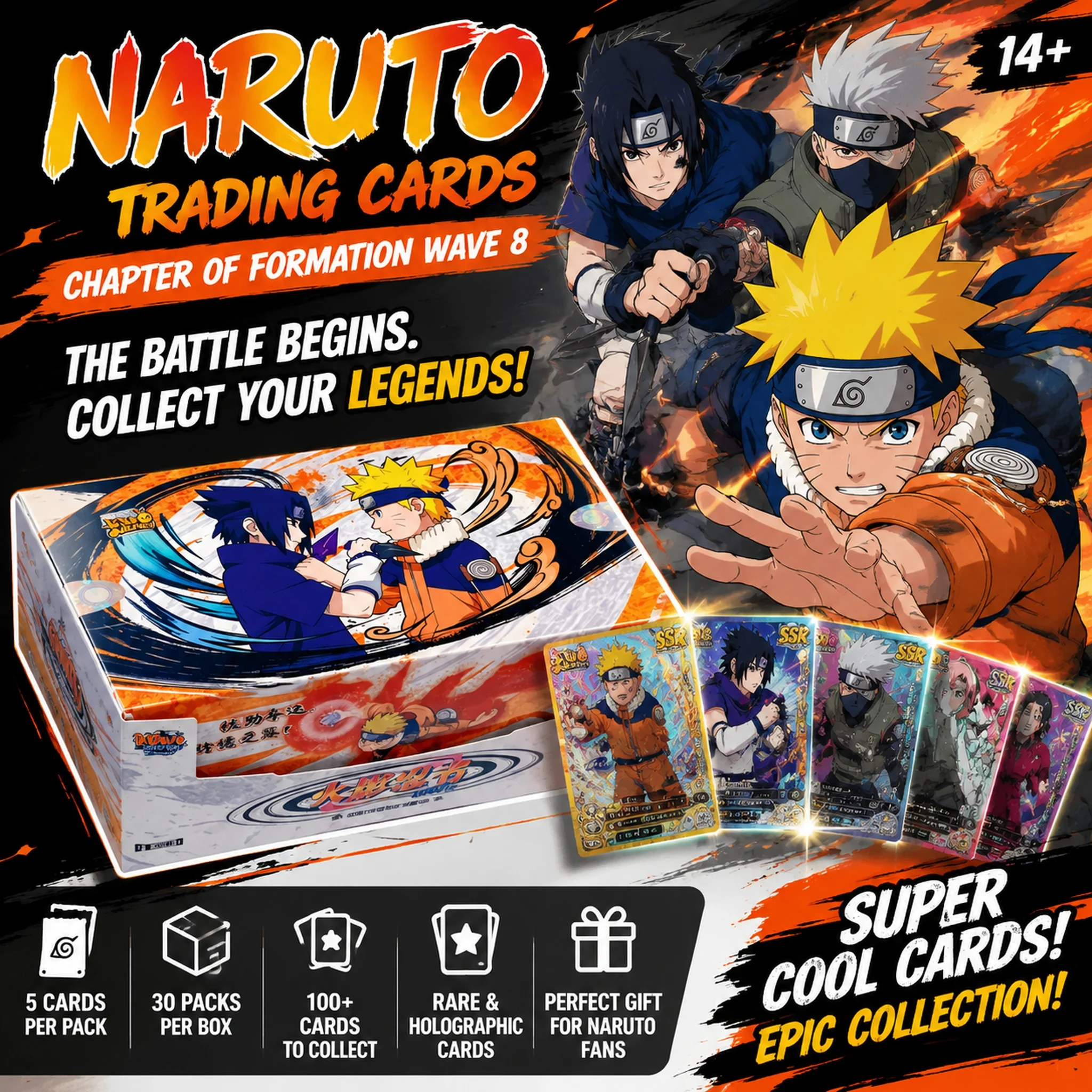Kayou In Stock Naruto Ninja Trading Cards Volume 8 Inheritance Collection Rare Se Minato Anime Collectible Cards Gift