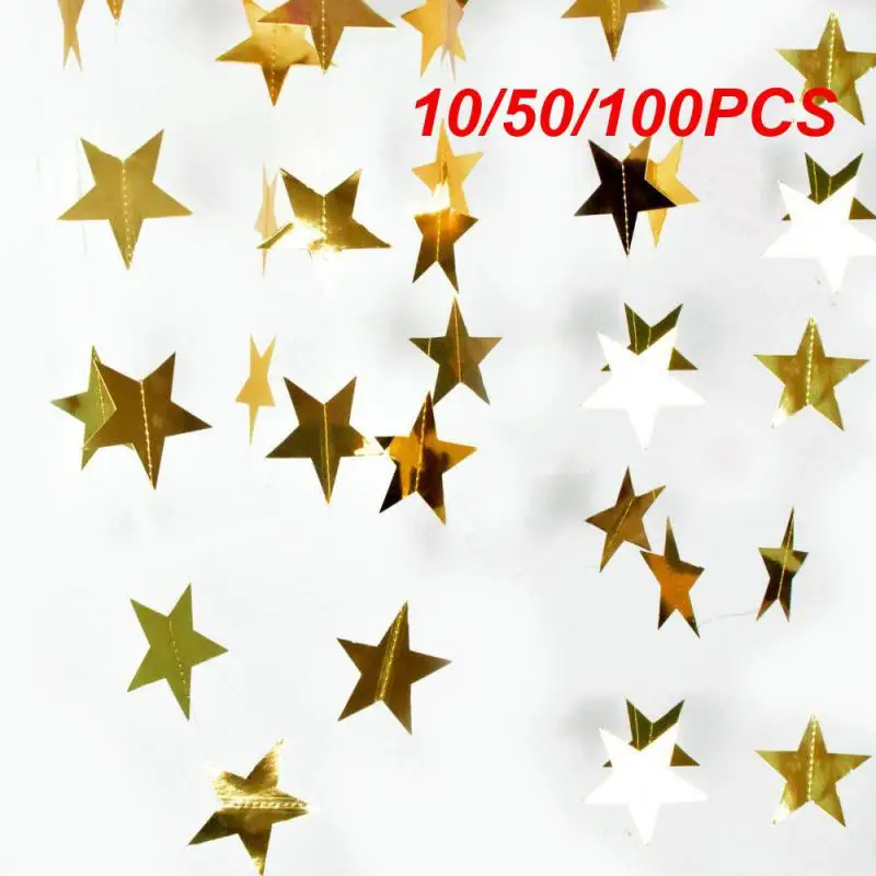 10/50/100PCS Party Banner Reusable Durable 27 G 4 Meters Birthday Party Decorations Star Disc Party Flower With Glitter