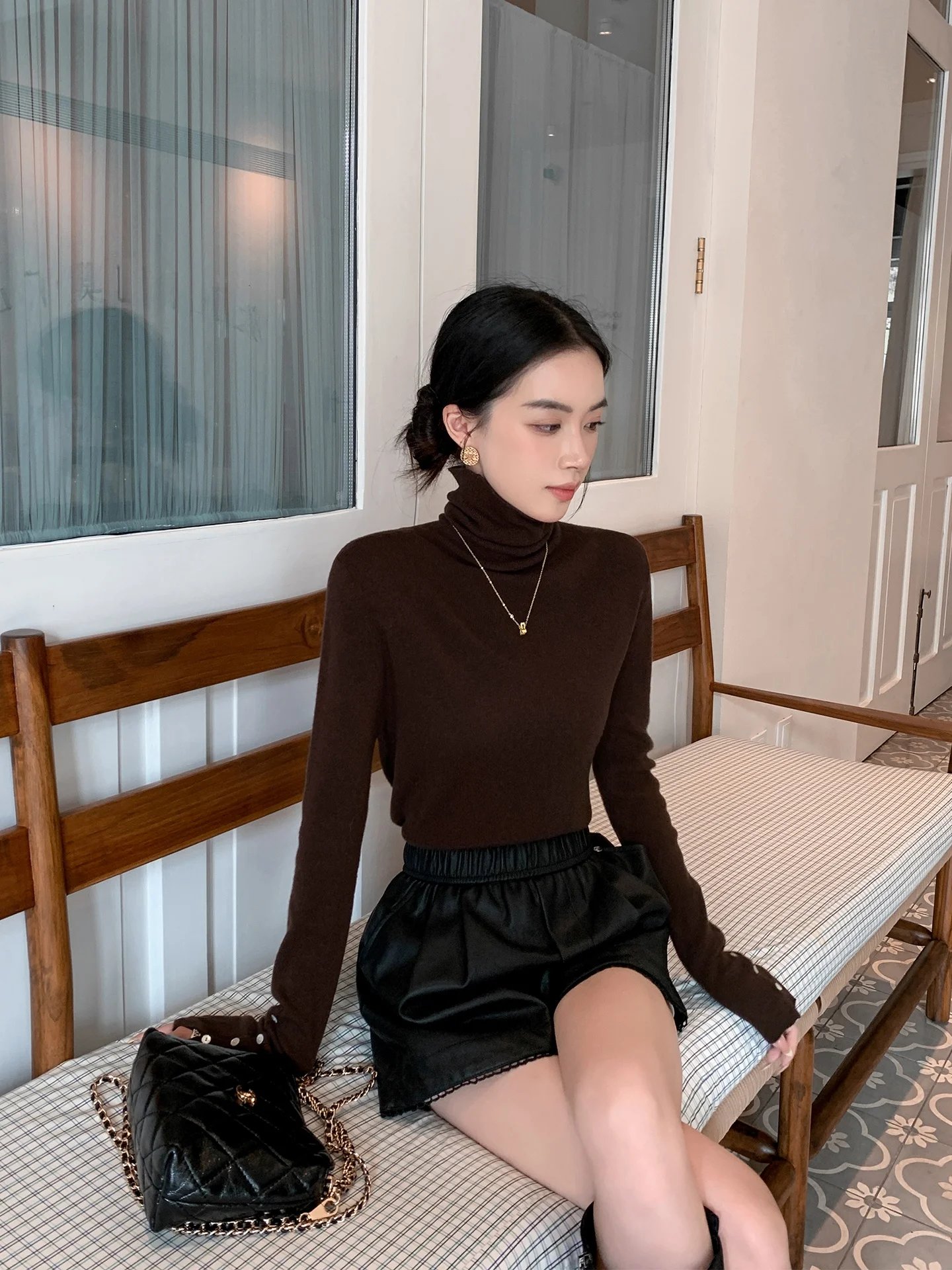 

Binguo Full Wool High Collar Knitted Sweater Women's Base Layer irt Autumn Winter Seasonal Faion Commute Sle Long Sve