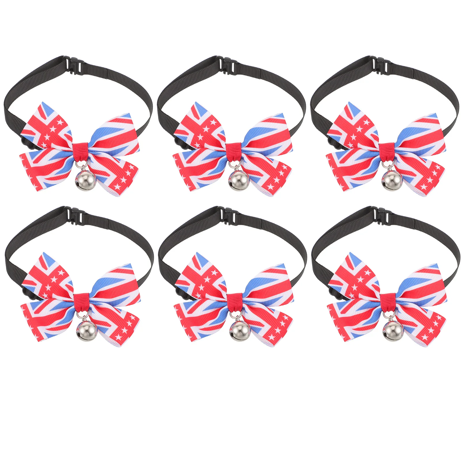 

6pcs Dog Bow Ties Pet Neckties Adjustable Flag Pattern Wedding Party Holiday Accessories For Dogs Collar Formal Grooming