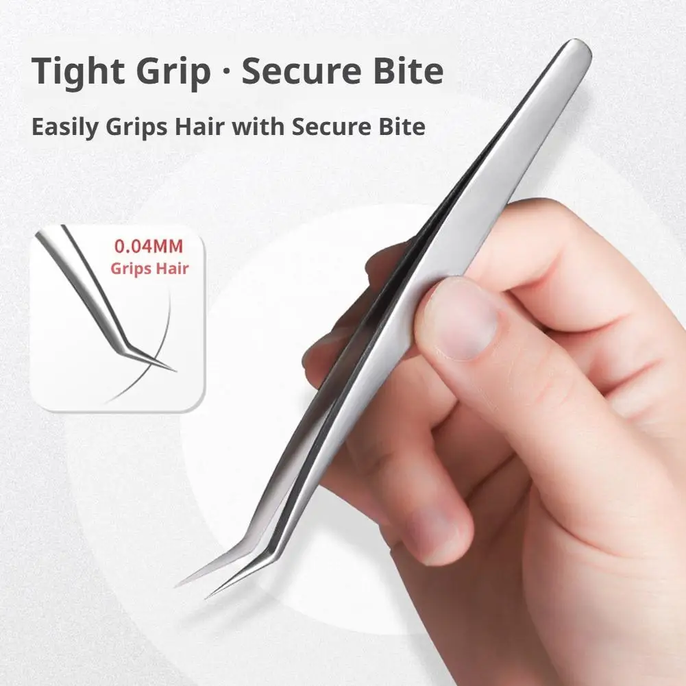Eyelash Extensions Tweezers Lash Artists High Precision Stainless Steel Superhard Anti-Static Tweezers Makeup Tools