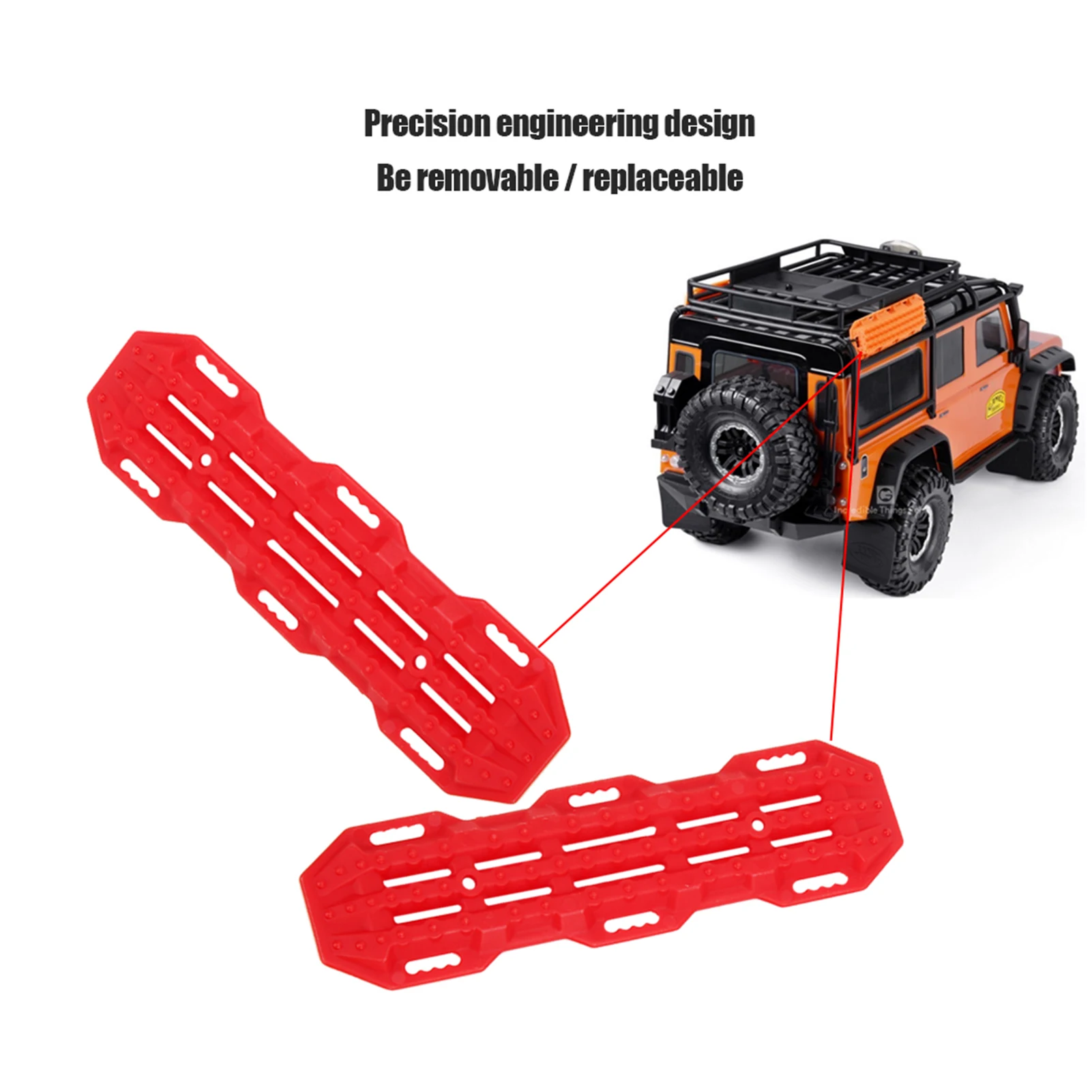 

2Pcs Anti-skid Auto Help Board For 1/10 RC Crawler Car Durable RC Model Climbing Vehicle Decoration Neccessary Replacement Part