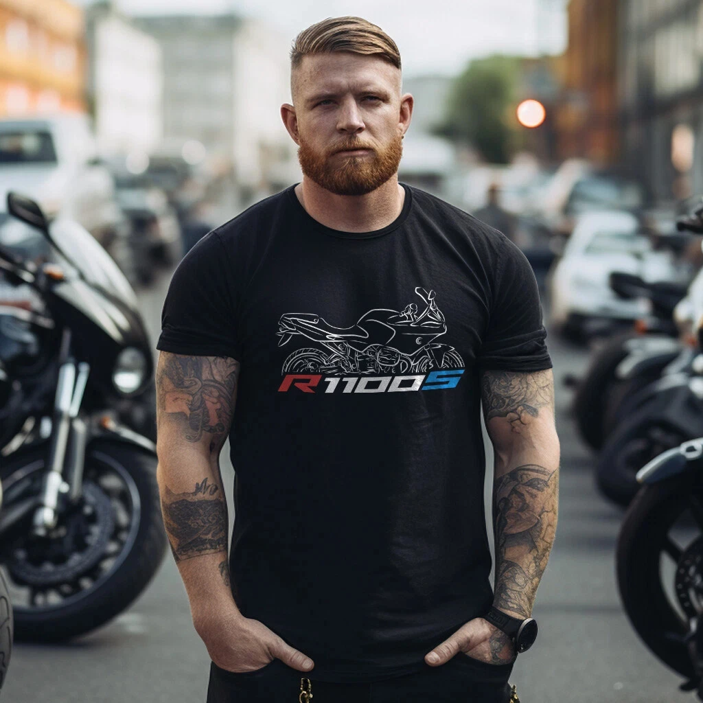 

2025 Summer Cotton Round Neck Short Sleeves for Men Women BMWS R1100S T-Shirt, Motorcycle Tee Shirt for Riders