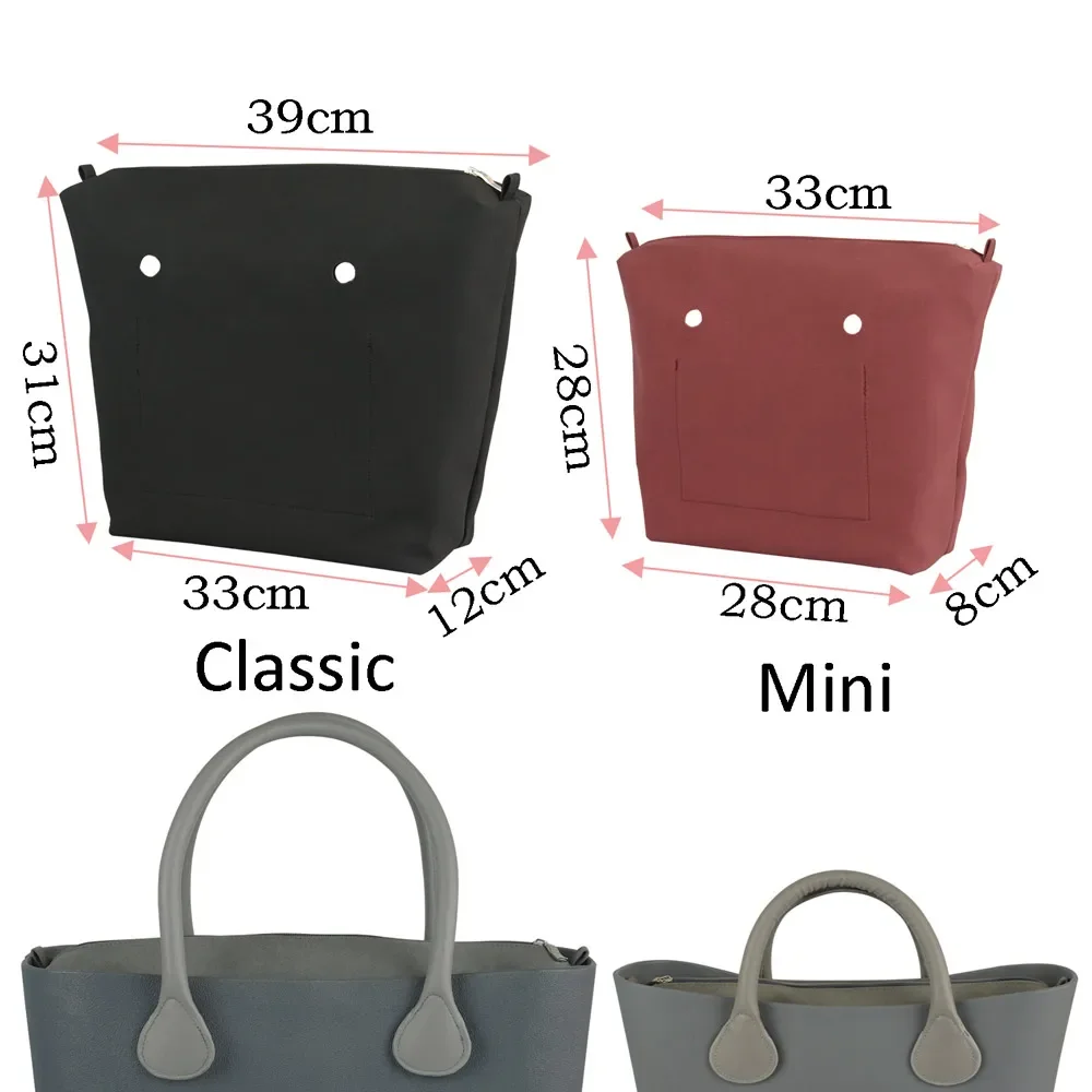 TANQU PU Nubuck Frosted Leather Waterproof Inner Lining Zipper Pocket for Obag Classic Mini  Lining Insert for O BAG