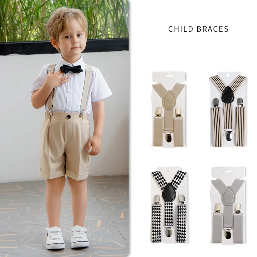 Kids Suspenders 3 Clips Children Shorts Back Strap Adjustable Elastic Straps Boys Trousers Braces Girls Striped Wedding Dress