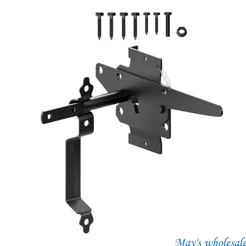 Auto Locking Gate Latches Heavy Duty Latches Iron Security Lock Outdoor Fence Gate Lock Automatic Closing Door Hardware 448A