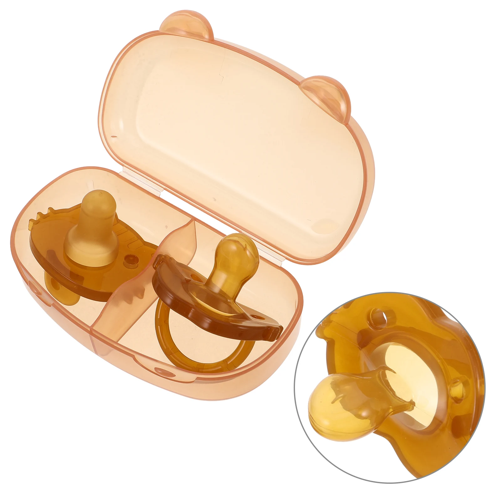 

Pacifier Storage Box Transparent Cartoon Design Baby Shower Holder Blue Color Pacifier Case for Toys Keys Storage Solution