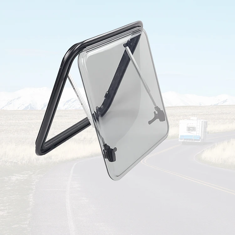 Round Corner Trailer Window Caravan Window 900*450 Mm Double Layer Acrylic Glass RV Window