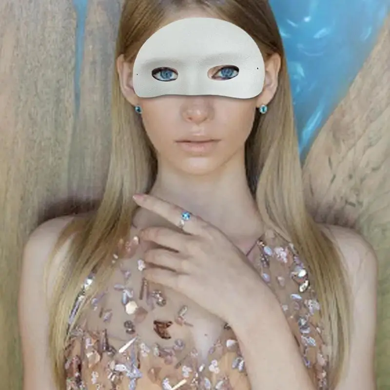 Paintable White Face Pack 12Pcs Half Face Masques Blank Graffiti Masque Coloring Masque For Decoration Art Cosplay