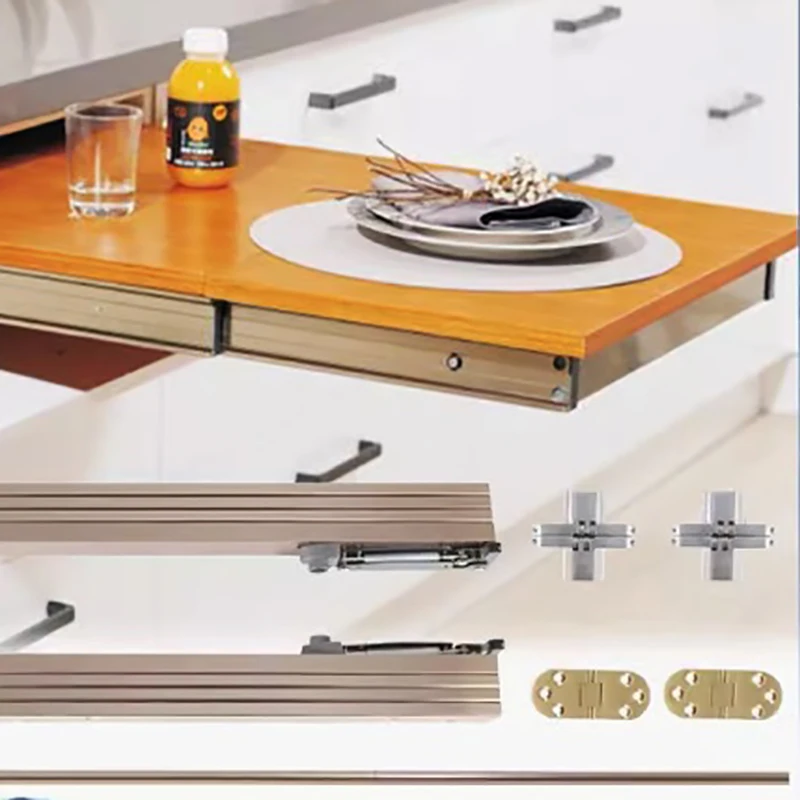 Table Rail Mechanism Ball Bearing Telescopic Rail Table Concealed Folding Table Sliding Rail