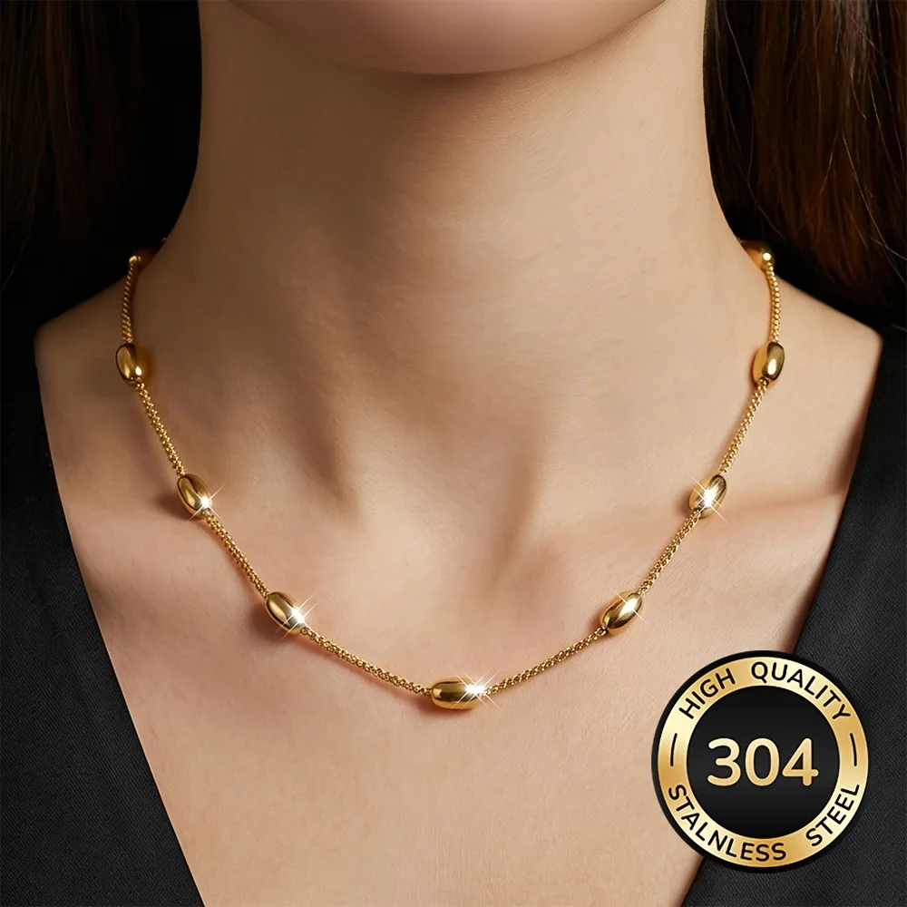 

1PCS/5PCS high-quality stainless steel hypoallergenic beaded chain necklace, anti-fading, comfortable and versatile, simple and elegant, suitable for daily wear or parties, fashionable women's necklace, jewelry accessories, is an exquisite gift for women