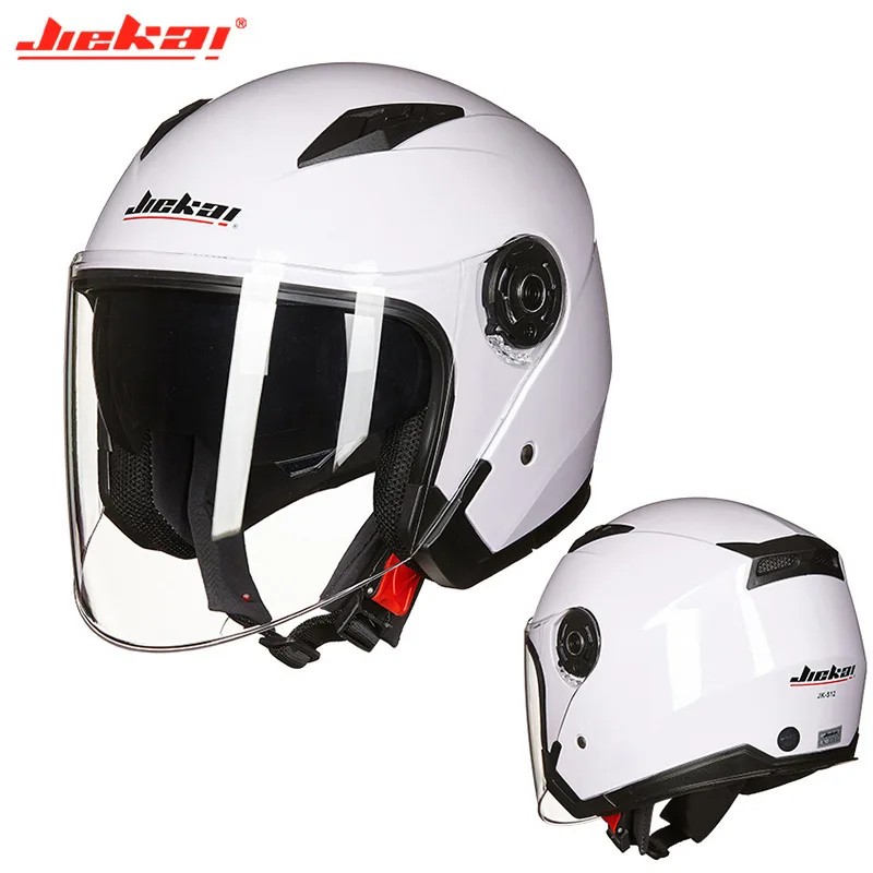 JIEKAI electric motorcycle helmet men and women four seasons anti-fog double lens half helmet summer sun protection