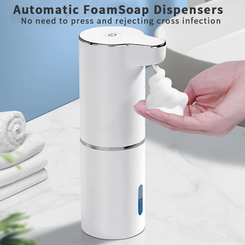 New Wall Mounted Automatic Soap Dispenser Foam Smart Hand Washing Machine 380ml Liquid Rechargeable Bathroom JJ3491