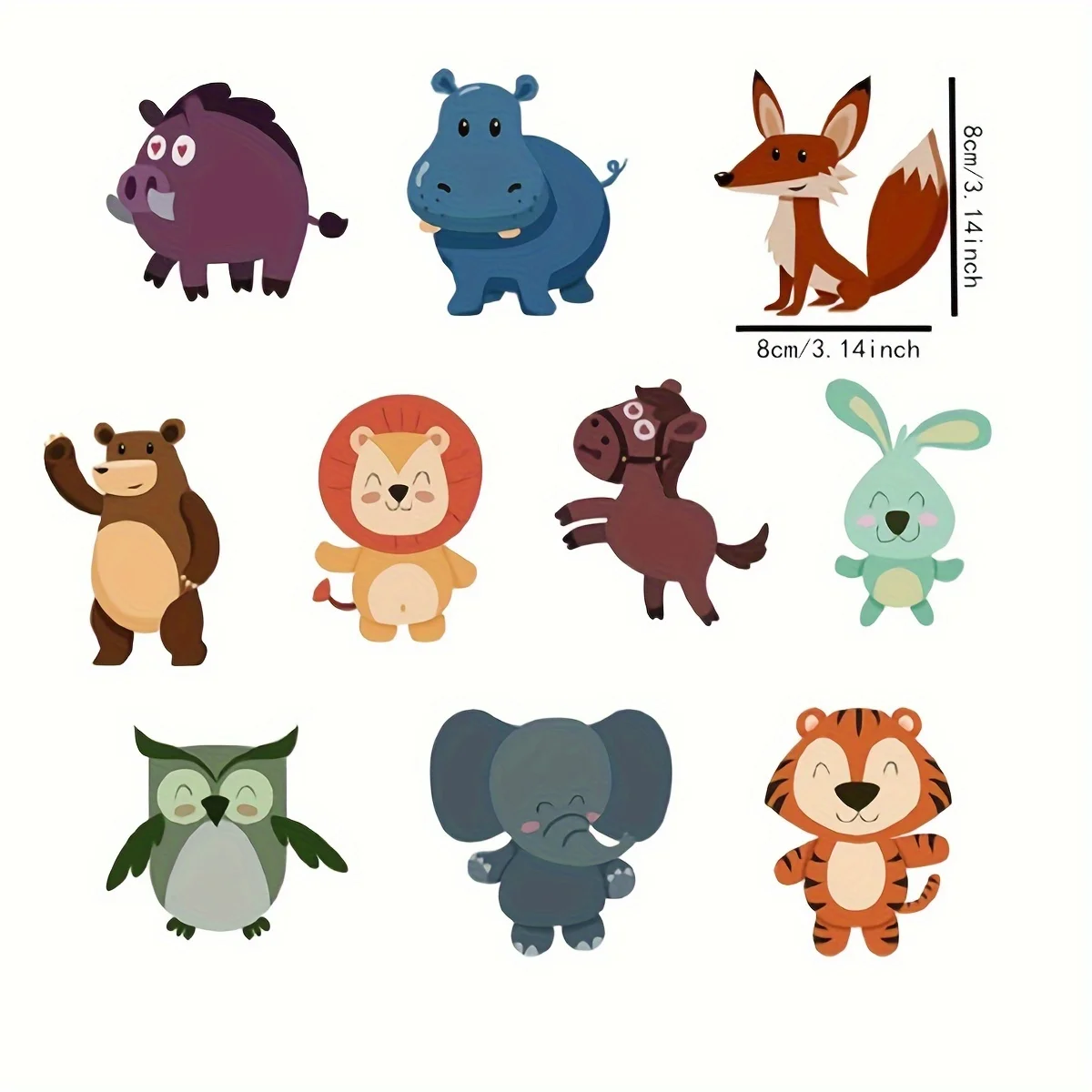 10pcs Animals Pattern Bathroom Bathtub None Slip Stickers Staircase Floor Mat Kids Room Self-adhesive Anti-skid Sticker