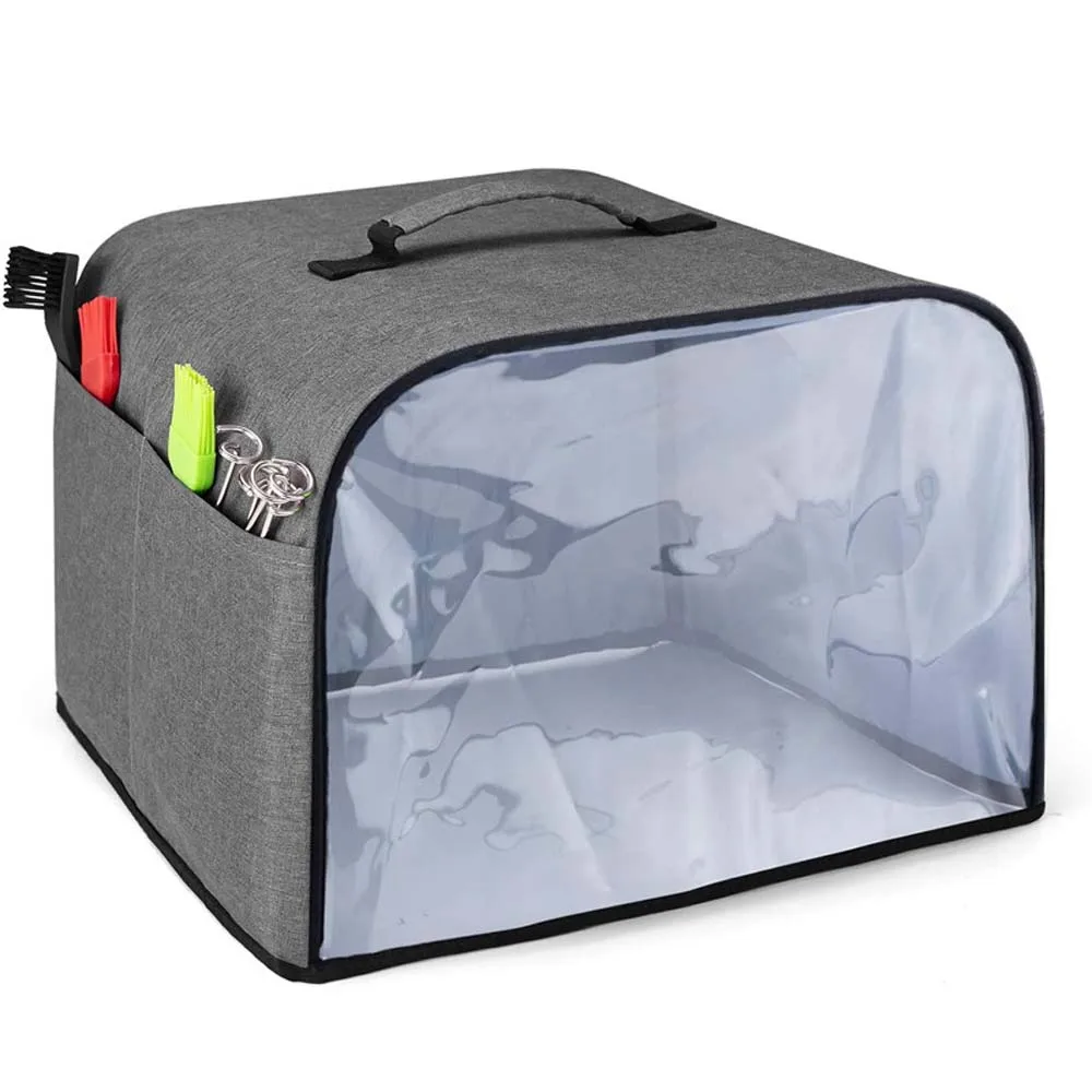 Dust Cover Compatible with Ninja Foodi Grill AG301 AG302 AG400 Air Fryer Cover with Storage Pockets Waterproof Clear Front Panel