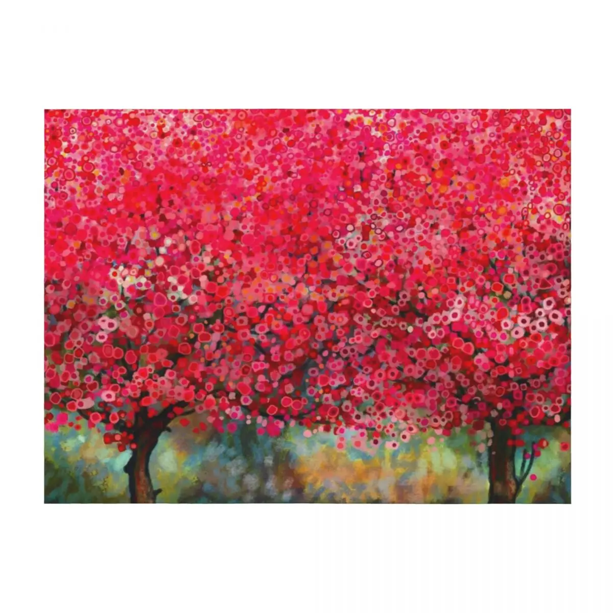 

Cherry Blossoms Throw Blanket Multi-Purpose Bed Fashionable Loose Luxury St Blankets