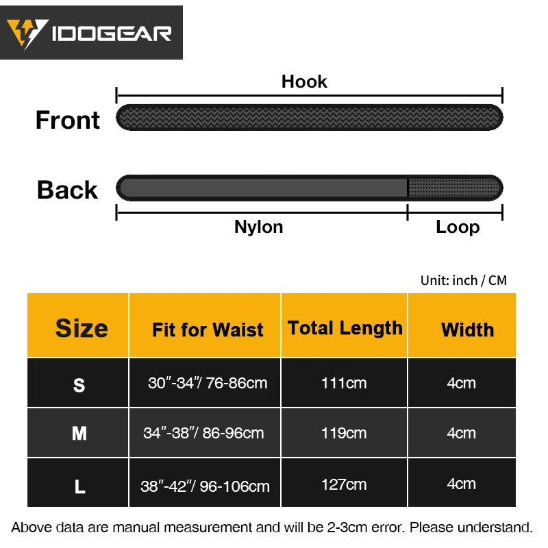 IDOGEAR Tactical Belt Mens Belts Inner Belt Hook Liner 1.7\