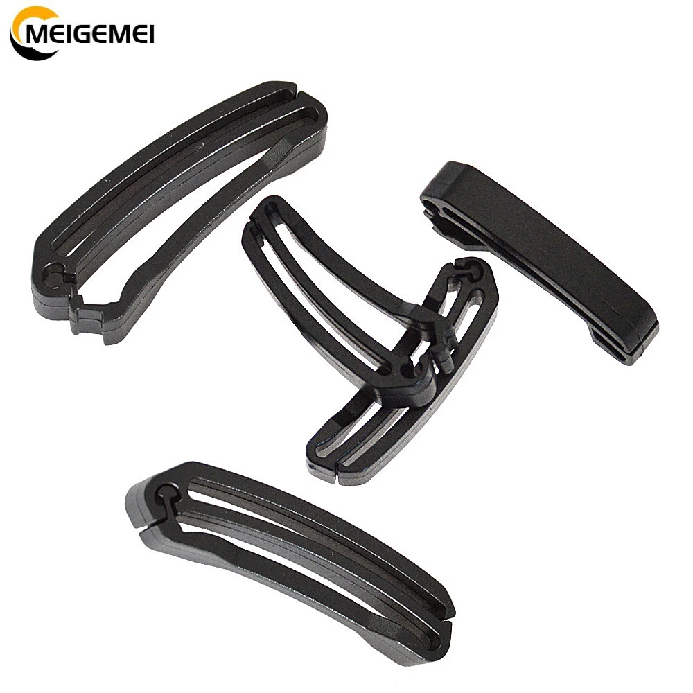 10 Pcs/Pack Quick Slip Keeper Buckle End Clip Slider Black For Molle Tactical Backpack Adjusting Strap Webbing 15-50mm