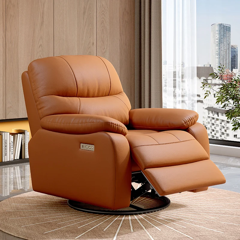Living Room Home Theater Furniture Single Sofa Chair Fabric Eco Leather Recliner Electric Swing Single Recliner Sofa Chair