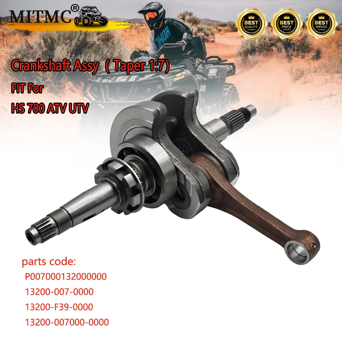 MITMC Crankshaft Assy For HS 700 ATV UTV Sector Strik Forge Tactic Massimo Bennche Axis Cub YS 13200-007000-0000 Post-2014 Model