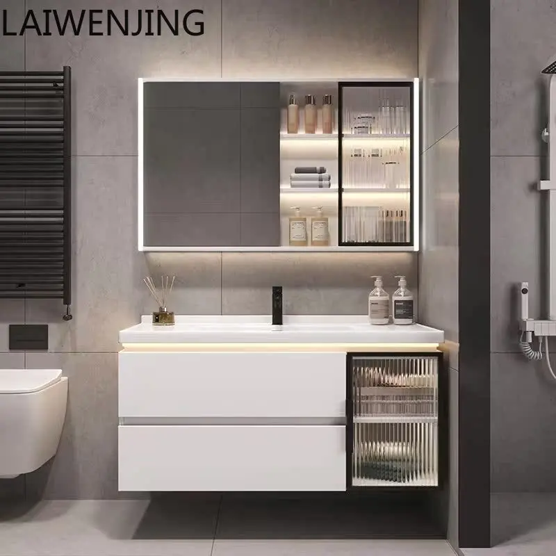 

MJY bathroom cabinet toilet wash basin ceramic integrated basin wash basin cabinet combination