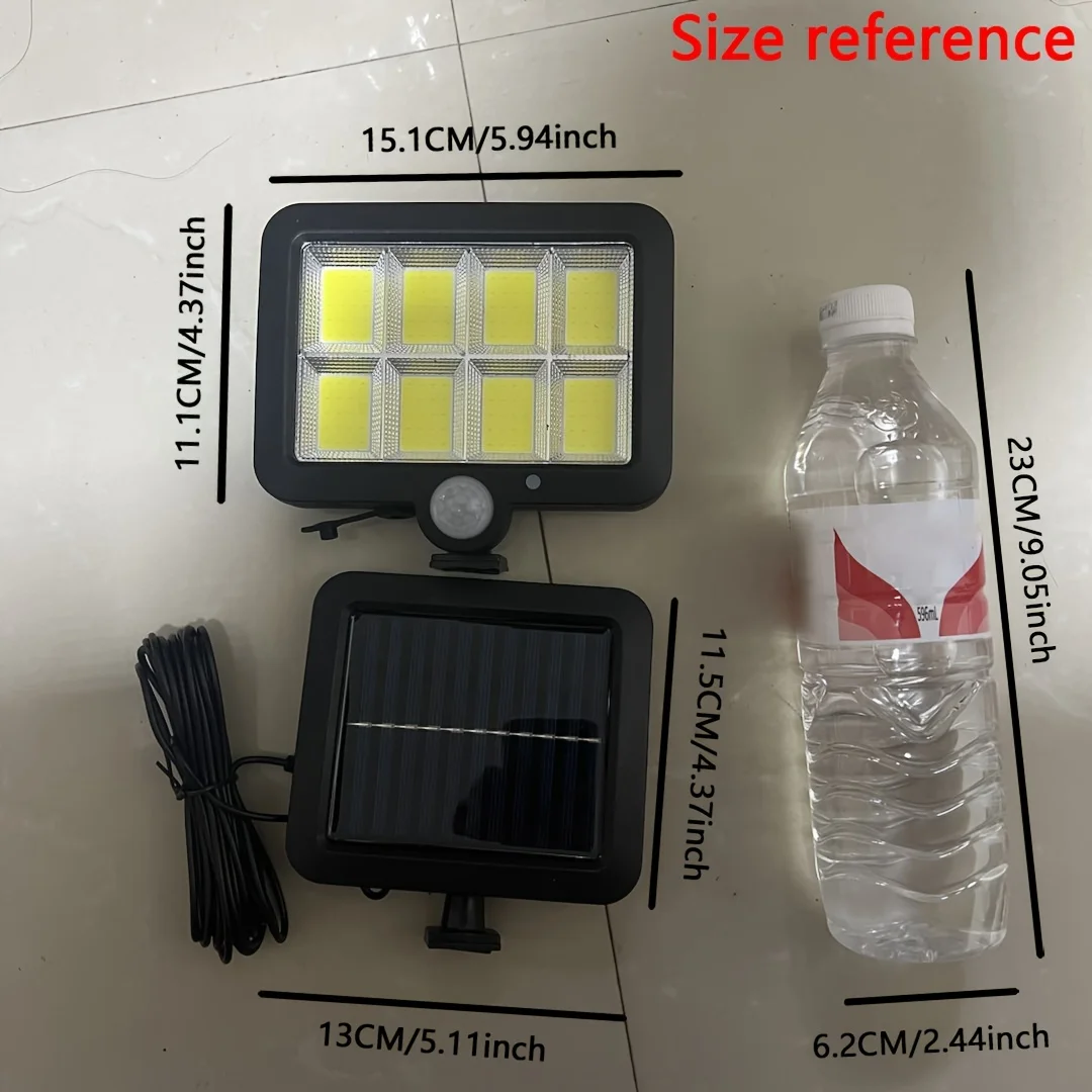 Solar Lights Outdoor Waterproof IP54, 160 COB LED Solar Motion Sensor Wall Lights, Split Design Solar Powered Security Lights with Emergency Lighting for Garden, Porch, Yard, Patio and Outdoor Street
