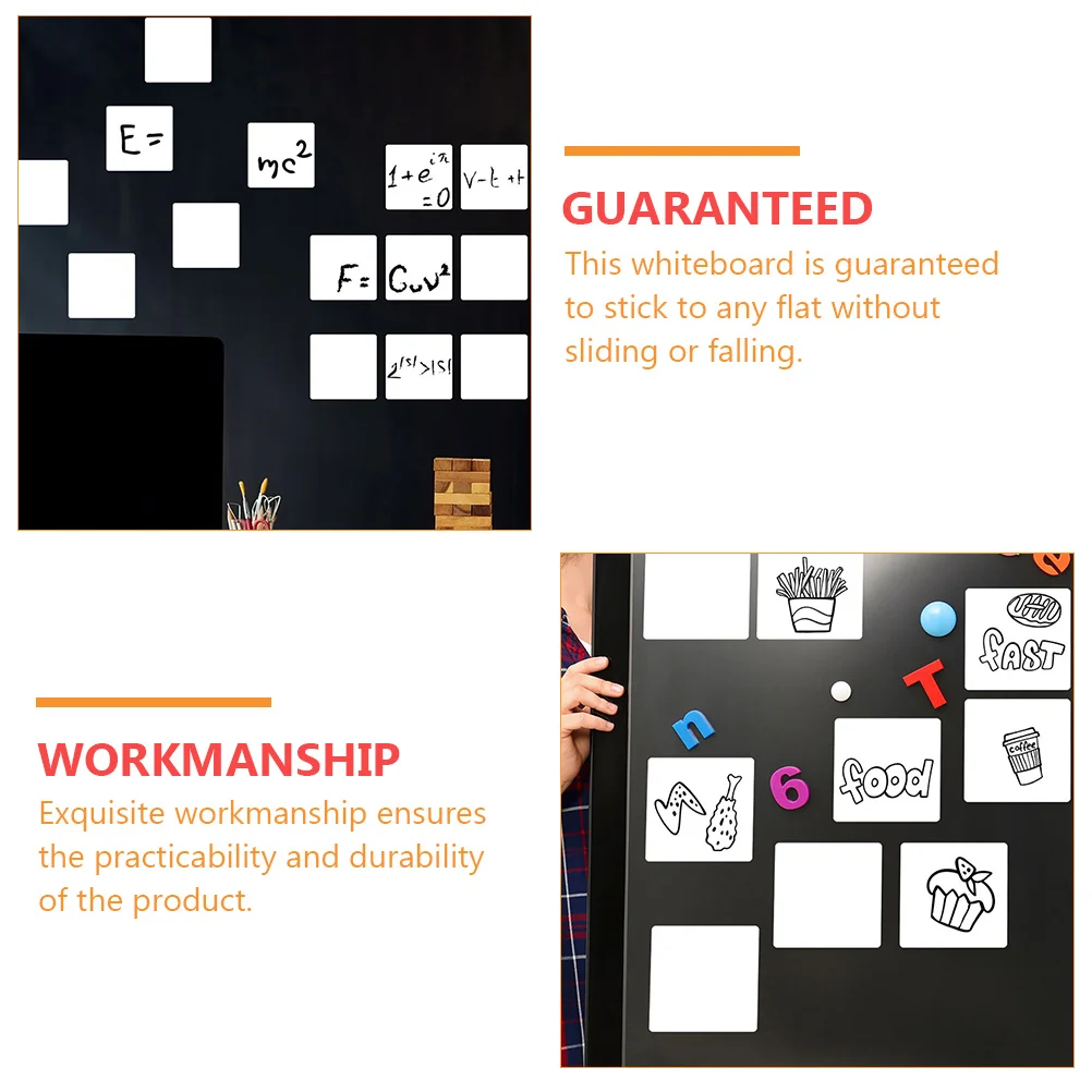 12 Pcs Dry Erase Reusable Whiteboard Stickers Washable Labels Removable Lists PVC Decals Graffiti Wall Stickers