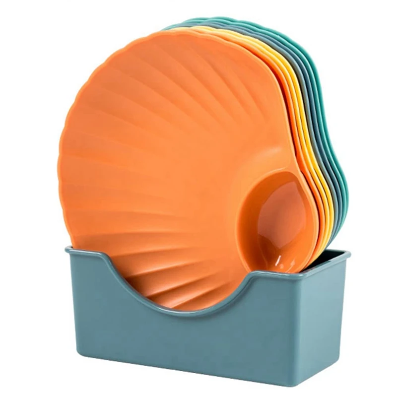 Multicolor Shell Bone Spitting Dish Dining Table Bone Storage Tray Cute Shell Shaped Platter Dessert With Bottom Bracket