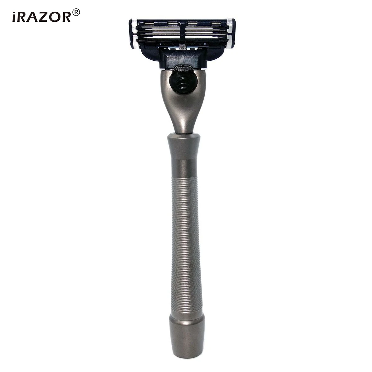 

iRAZOR New Loading Original Design Mach 3 Safety Shaving Razor Gentlemen Manual Wet Shaver Gunmetal Grey Color Grooming Tool