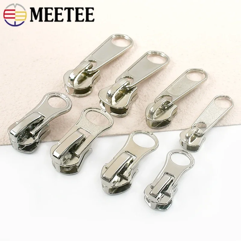 

10/20Pcs 3#5#8# Silver Zipper Sliders for Metal Resin Nylon Zippers Bag Clothes Zip Pulls Head Repair Kit DIY Sewing Accessories