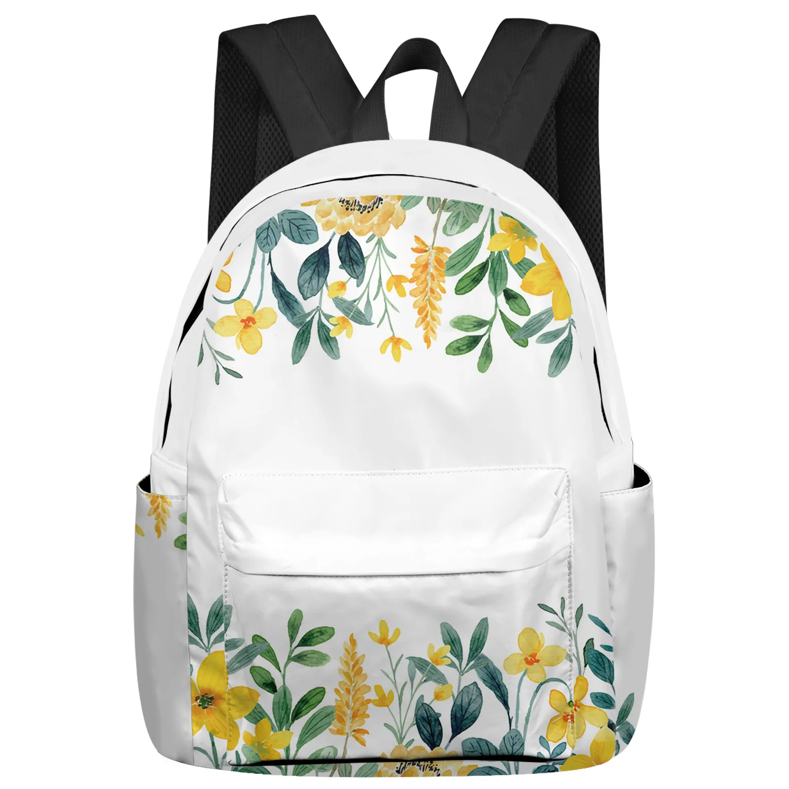 

Spring Yellow Flower Watercolor Backpack Men Women's Fashion Travel Backpack High Capacity Student School Bags