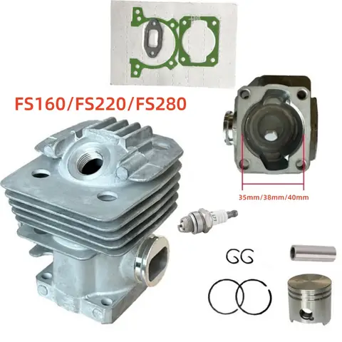 35mm 38mm 40mm Kit pistone cilindro adatto per Stihl FS160 FS220 FS280 FS 160 220 280 Decespugliatore Decespugliatore Tagliaerba Parti