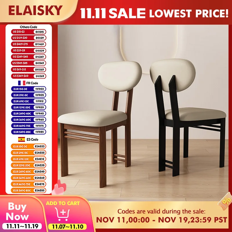 

Elegant Home Wood Dining Chair with Soft Backrest Simple Modern Kitchen Dinner Chair for Interior Stylish Cafe Hotel Table Chair