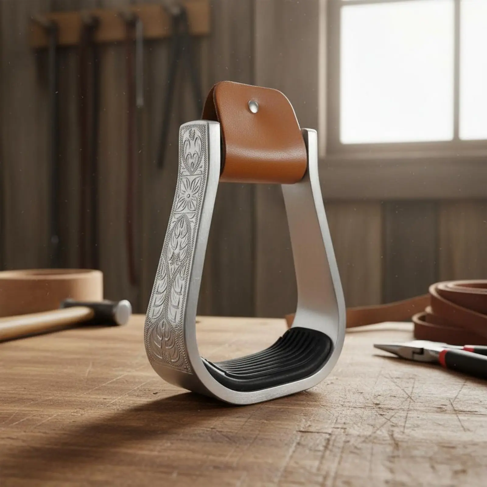 Engraved Western Stirrup Stable Ride Western Stirrup for Adult Riders