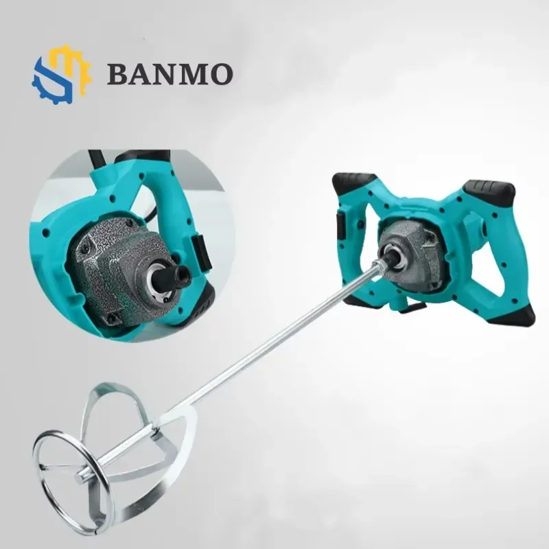 Premium Handheld Electric Mortar Mixer 6 Speed Adjustable High Power Cement Paint Putty Powder Coating Construction Site