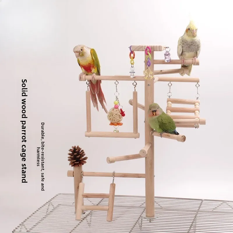 hand-raised parrot desktop stand  tree branch free-range going out interactive training bird cage stand